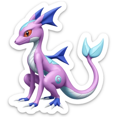 Patterned Lilac Aquatic Greninja-Deoxys-Reshiram-god sticker