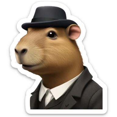 capybara đội mũ peaky blinders sticker