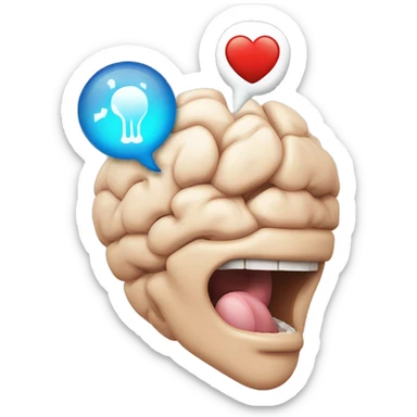 corazón con cerebro y el símbolo de Psicología  sticker