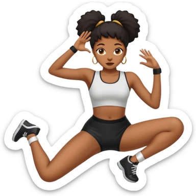 Black girl twerking on the ground  sticker