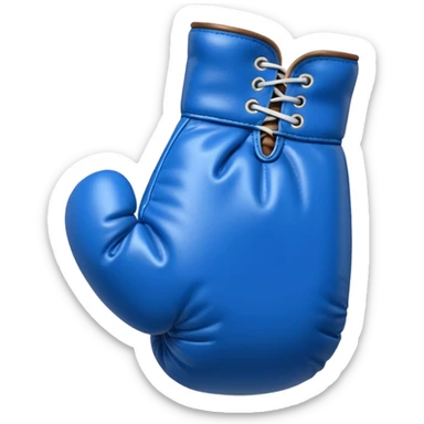 singular blue boxing glove with the back facing frontwards and pointed up sticker