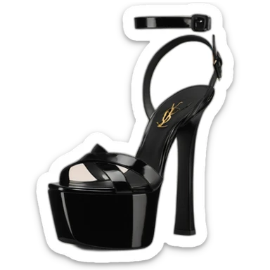 Ysl heel sandal  TRIBUTE PLATFORM SANDAL black PATENT LEATHER sticker