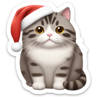 pusheen cat with santa hat sticker