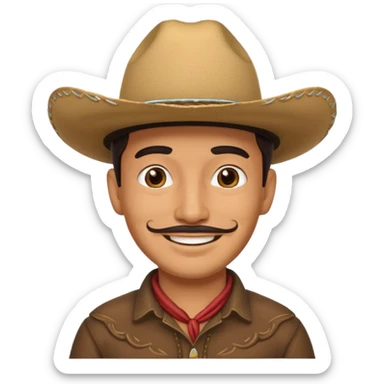 Smiling Mexican man with cow boy hat  sticker