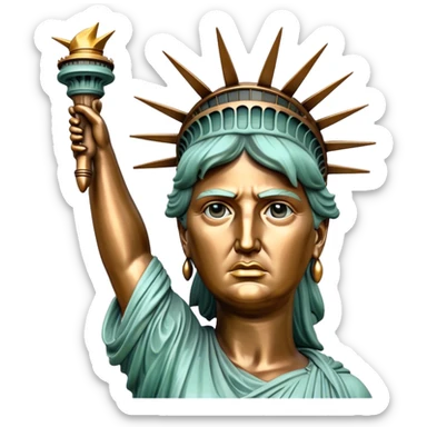 Statue of liberty with Donald Trump face sticker