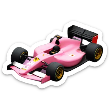 Formula 1 car ferrari number 16 with a pastel pink bow on top sticker