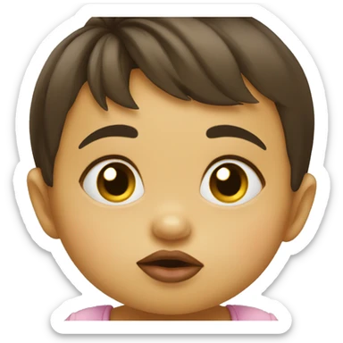 baby doing duck lips sticker