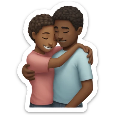 Brother and sister hug sticker