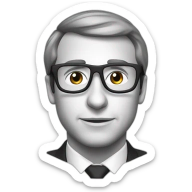 Macron avec un dégradé à blanc sticker