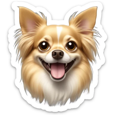 Long hair chihuahua smiling sticker