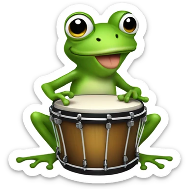 frog playing bongos sticker