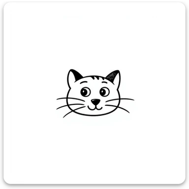 simple cat face with whiskers sticker