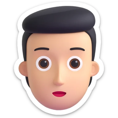 character with oval-shaped head with flat top sticker