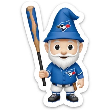 Toronto Blue Jays gnome holding a bat sticker