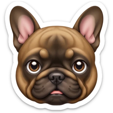 Dark drown Brindle French bulldog sticker