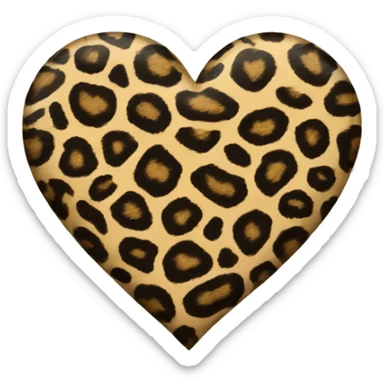Leopard print heart  sticker