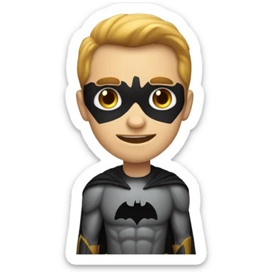 A batman emoji that is not larger than text in message sticker