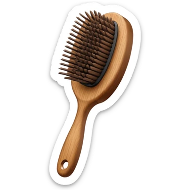 brown hair brush sticker