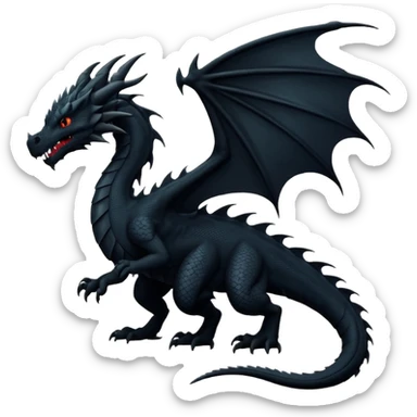 
Black silhouette of a dragon sticker