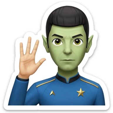 Spock with the Vulcan salute with Starfleet blue uniform (Star Trek) sticker
