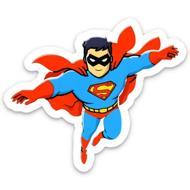 Flying superhero with energy glow around them sticker