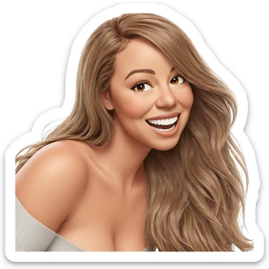 smiling girl with brown hair sticker