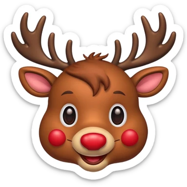 Christmas reindeer face simple sticker