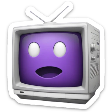 purple crt tv sticker