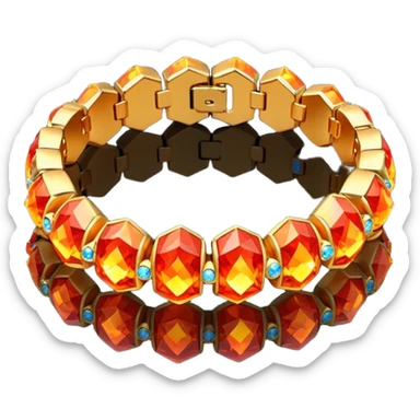 low poly fire bracelet gems sticker