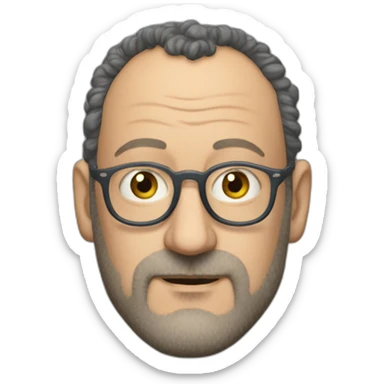 Jean reno avec des cheveux longs frisés et sans lunette sticker