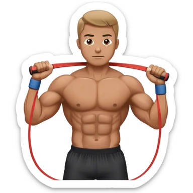 guy resistance band workout sticker