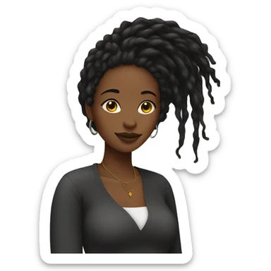 Black woman with locs and great edges sticker