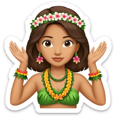 Beautiful Hawaiian woman wearing hula outfit sticker