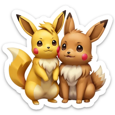Eevee and pikachu sticker