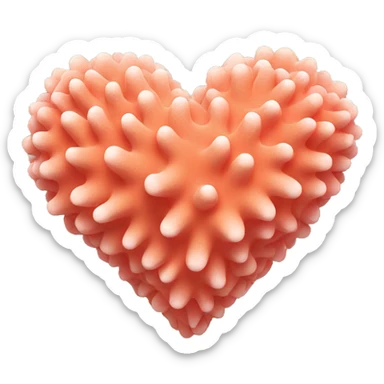 Coral color heart sticker
