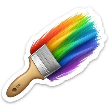 Rainbow colored paintbrush sticker