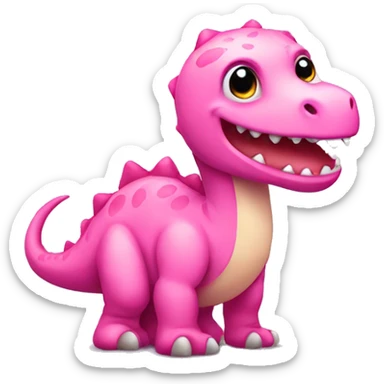 Pink cute dinosaur  sticker