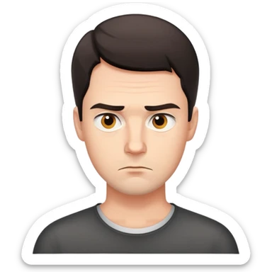 German man with short dark hair, serious expression sticker
