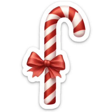 candy cane with a bow  sticker