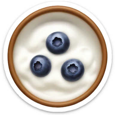 A bowl with yogurt and blueberries  sticker