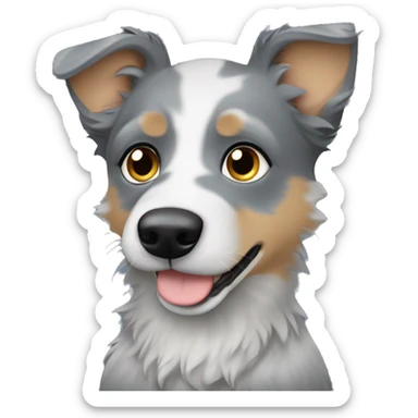 Grey heeler puppy with wiry hair sticker