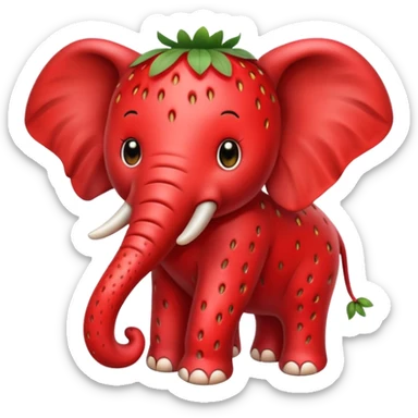 Strawberry éléphant peau en fraise sticker