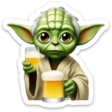 Yoda drink à beer  sticker