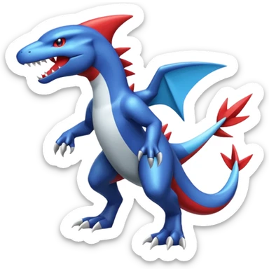 Garchomp-Salamence-Wolf-Latios-fusion, full body  sticker