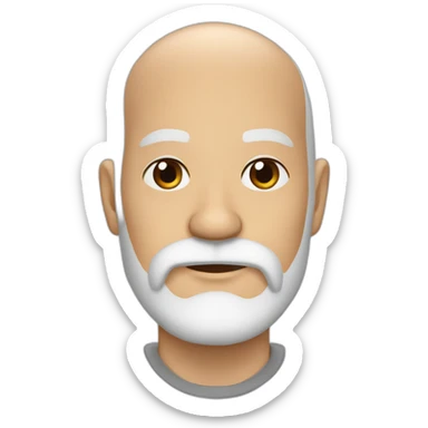 Juan Antonio Almazán BALD with full white beard NO-Glasses sticker