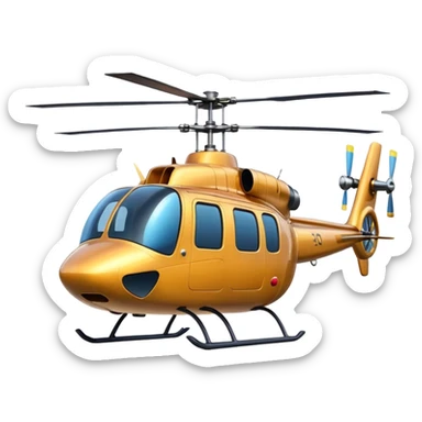 helicopter with a big smile and funny eyes sticker