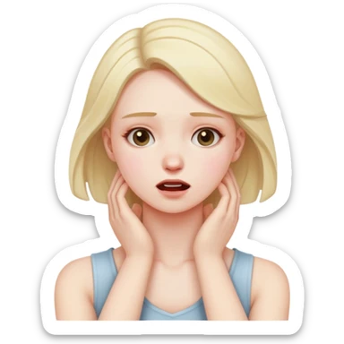 girl hold hands to neck crashing out sticker