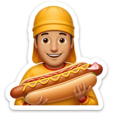 hombre vestido de perro calentero  sticker