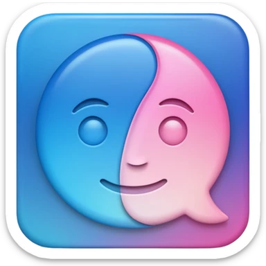 gender neutral symbol, gradient of blue and pink, classic emoji style, suitable for Discord role icon sticker