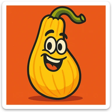 cartoon style summer squash with playful expression sticker